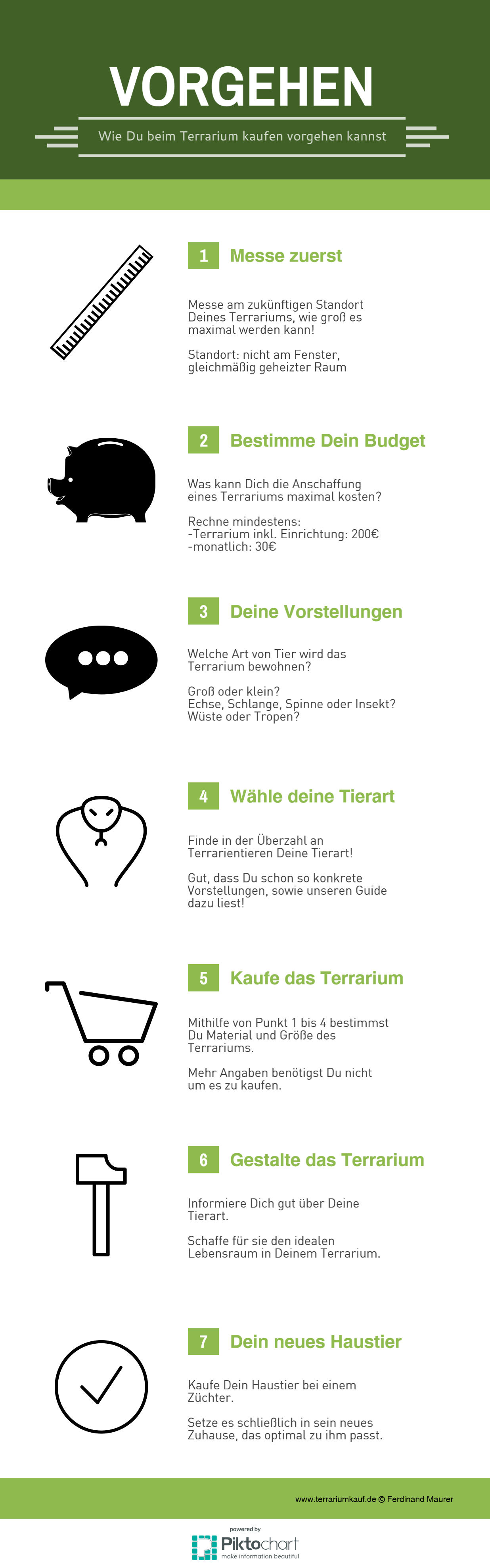 Infografik Terrariumkauf Vorgehen